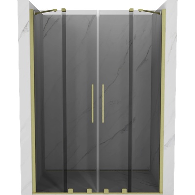 Mexen Velar Duo плъзгащи се душ врати 150 cm, графит, златно четкано - 871-150-000-42-55 (871-150-000-42-55)
