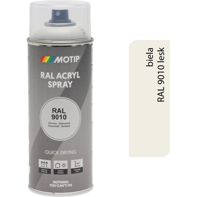 Motip Acryl 400 ml RAL 9010 lesk