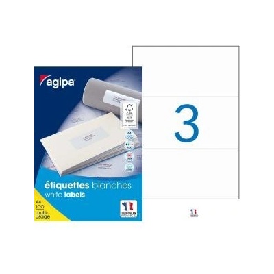 Etikety univerzálne 210x99mm Agipa A4 100 hárkov