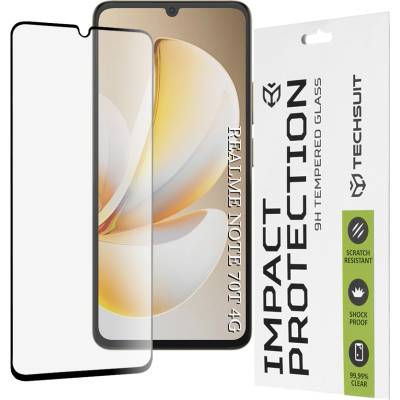 Techsuit Протектор - Techsuit 111D Full Cover / Full Glue - Realme Note 70T - Черен