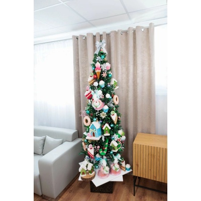 MagicHome Dekorácia domček modrý 27 cm