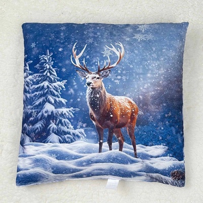 TiaHome Vianočný vankúš antialergický Jeleň 45x45