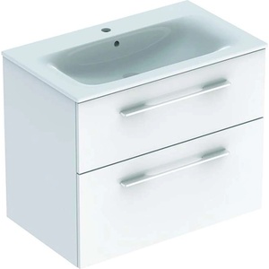 Geberit Selnova Square - Шкаф за мивка 64x79x48 cm, с включен умивалник, 2 чекмеджета, бял гланц 501.240. 00.1 (501.240.00.1)