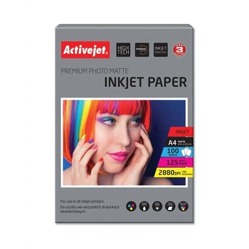 Compatible AP4-125M100 матова фотохартия за мастилен принтер, A4, 100 бр (AP4-125M100)