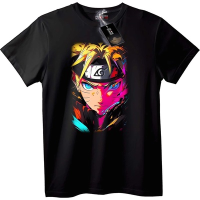NOONEBRAND Тениска Naruto цветно изкуство - 6XL, Black
