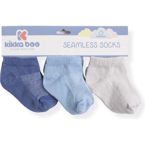 Kikkaboo Бебешки памучни чорапи терлички Kikkaboo - Solid Navy, 2-3 г (31110010093)