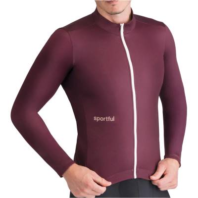 Sportful Мъжка фланелка с дълъг ръкав за колоездене Sportful Classic Thermal Jersey Cycling jersey - Deep Bordeaux - размер 3XL (056-3775-0216)