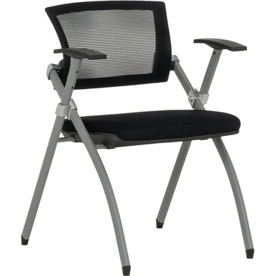 Bittel Посетителски стол Carmen 1703, до 150кг, дамаска, сгъваем, черен (bt-3520912)