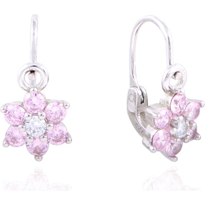 Olivie strieborné náušničky pre bábätko KVÍTEK 5178