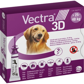 VECTRA 3D spot-on psy L 25–40 kg purpurový 3 x 4,7 ml