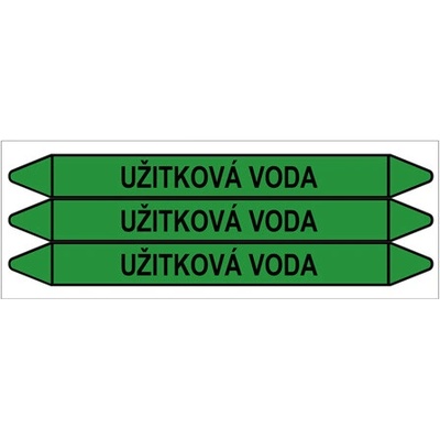 Značení potrubí, užitková voda,3 ks, 355 × 37 mm PZ 009268