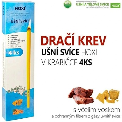 HOXI Ušní svíce DRAČÍ KREV v krabičce 4 ks