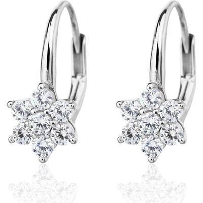 Jan Kos jewellery Stříbrné náušnice s bílým zirkonem MHT-795
