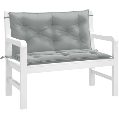 vidaXL Възглавници за градински пейки 2бр меланж светлосиви 100x50x7см (4002586)