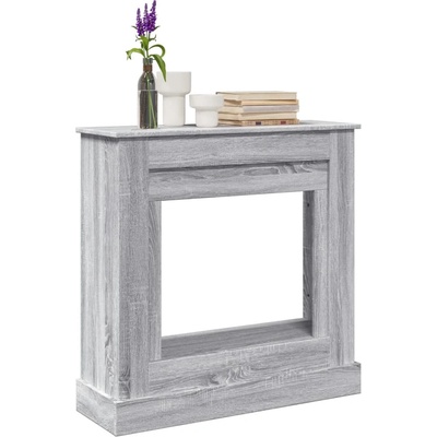vidaXL Облицовка за камина, сив сонома, 90x30x90 см, инженерно дърво (854594)