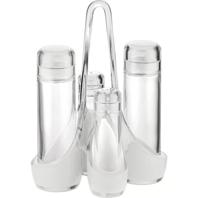 Guzzini Дозатори за олио и оцет Two-tone със солница и пиперница на стойка транспарантни 5 части (24880000)