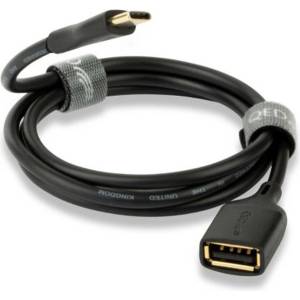 QED Кабел QED - Connect QE8191, USB-A/USB-C, 0.15m, черен (QE8191)