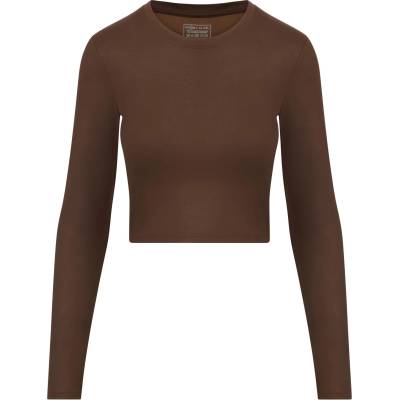 Hey Honey Дамска блуза за йога Hey honey Women's Longsleeve Cropped Always Dressed Yoga shirt - Shopping Bag Brown (916-5267-0211)