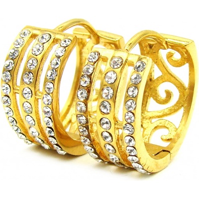 Steel Jewelry náušnice KRUHY GOLD chirurgická ocel NS231194