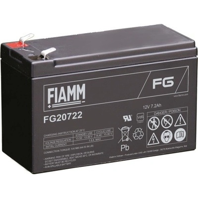 Fiamm olověná baterie FG20722 12V / 7,2Ah Faston 6,3