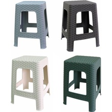 MEGAPLAST Taburet II zahradní polyratan, bílý 45 x 35,5 x 35,5cm