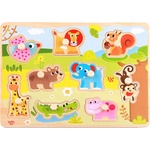 Tooky toys Дървен пъзел с дръжки, Диви животни (ty857)