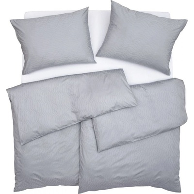 SCANquilt Obliečky Elegant Plus vlnky sivá 140x200 70x90