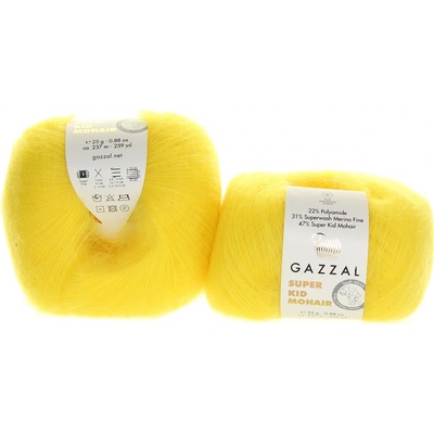 Gazzal Super Kid Mohair 64431 zářivě žlutá