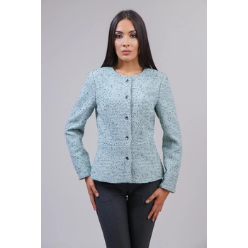 Image 1 of Radek's collection Дамско зимно сако без яка в светло син туид 41903А-458