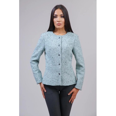 Radek's collection Дамско зимно сако без яка в светло син туид 41903А-458