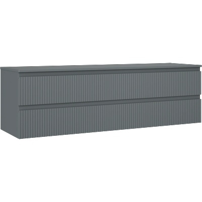 Mexen Rivel шкафче за баня под мивка 160 см с плот, 2 чекмеджета, оребрено, (91A20-16047-2-BFFC66)