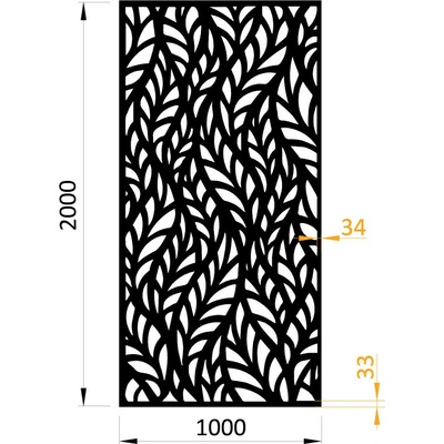 Plech vzor 1295, 1000 x 2000 x 2,5 mm, bez úpravy
