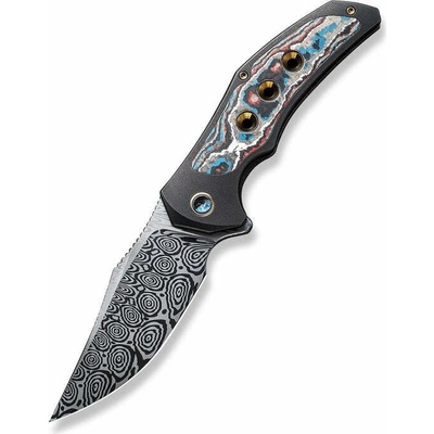 WE Magnetron Černá Titánová Rukojeť S Nebula Fat Carbon Fiber Inlay Heimskringla Damasteel Čepel W