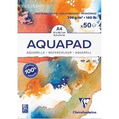 Clairefontaine Goldline Aquapad Glued Pad Скицник 50 A4 300 g (975721C)