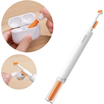 Baseus Комплект за почистване на Apple AirPods, мобилни устройства, слушалки и други - Baseus AirPods Cleaning Brush (NGBS000002) (бял) (NGBS000002)