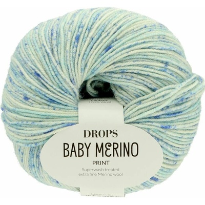 Drops Baby Merino PRINT 100 modrá