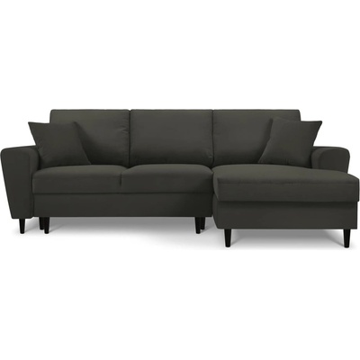 Cosmopolitan Design Черен разтегателен ъглов диван с място за съхранение от рипсено кадифе (десен ъгъл) Kyoto - Cosmopolitan Design (COS_RCF_72_F1_KYOTO8)