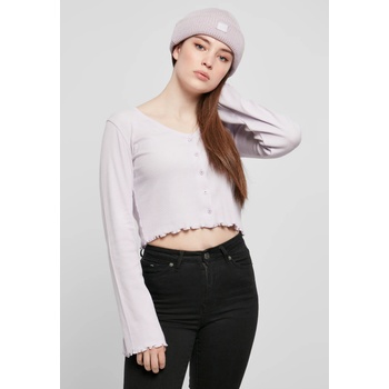 Urban Classics Дамска жилетка в светло лилав цвят Ladies Cropped Rib Cardigan UB-TB4533-03251 - Лилав, размер 3XL