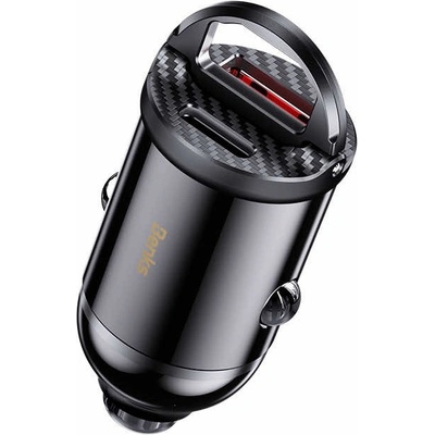 Benks Dual USB-A & USB-C Fast Car Charger 30W - зарядно за кола с USB-A и USB-C изходи и технология за бързо зареждане (черен)