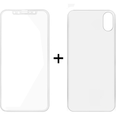 REMAX Glass protectors Full 3D, Remax Caesar, For Display & Back, For iPhone X, 0.3mm, White - 52326 (DE-52326)