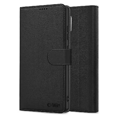 Кожен калъф, тип портфейл за Samsung Galaxy S25 Edge - Tech-Protect Wallet Leather Flip Case (черен) (THP4112)