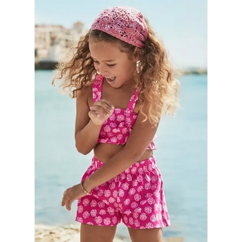 Mayoral Комплект къси панталони трикотаж в цикламен цвят с мидички за мини момиче Майорал