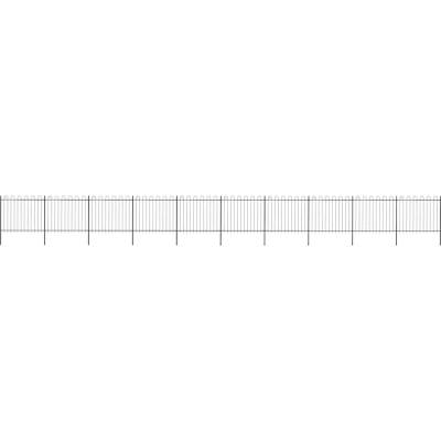 OMAXI Zahradní plot s obloukem nahoře ocelový 1673 x 150 cm černý 711041