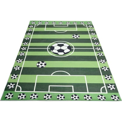 Makro Abra Flannel Printed JXH-301 Fotbalové Hřiště zelený