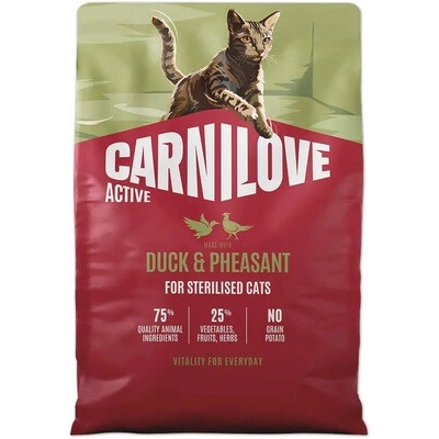 Carnilove ACTIVE Cat Dry D&P Sterilised kačica bažant 2 kg