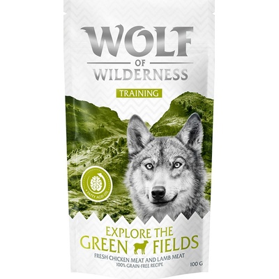 Wolf of Wilderness Training Explore the Green Fields s kuřecím a jehněčím 3 x 100 g