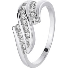 Royal Fashion strieborný rhodiovaný prsteň Trblietavé vlnky HA YJJZ023
