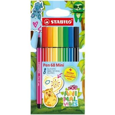 Stabilo Pen 68 Mini Animal Vibes 8 rôznych farieb
