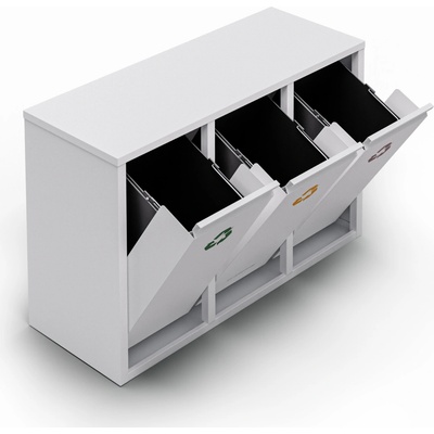 Klarstein Ordnungshüter 3 45 l 3 koše na odpadky nástěnná instalace KG11-OrdMülleimweiß – Zboží Dáma