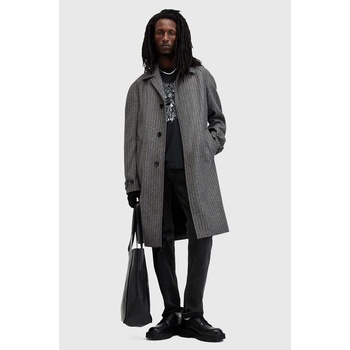 AllSaints Вълнено палто AllSaints GOODMAN в сиво преходен модел M017OB (M017OB)
